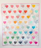 Patchwork Hearts 2 Quilt Kit- Low Volume Rainbow- Throw Size- Emily Dennis of Quilt Love - No pattern