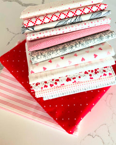 Valentines Darling Quilt Kit - Low Volume Bows - Thimble Blossoms Pattern not included