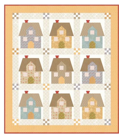 PREORDER Countryside Cottage Quilt Kit using Larkspur and Linen by Fig ...