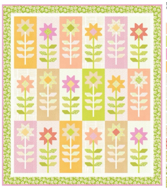 PREORDER Spikey Rose Quilt Kit using Summers End by Fig Tree- Moda -59  1/2
