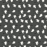 Frank and Friends Ghosts Glow in the Dark GC17475-CHARCOAL by My Mind's Eye- Riley Blake Designs- 1/2 Yard