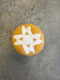 Felted Pin Cushion Quilt Design DLFT 2222 -Approximately 3.5" diameter and 2.5" tall.