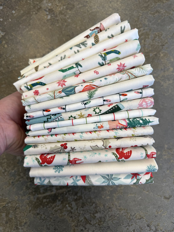 Low Volume Christmas Bundle of 16 prints - Classic Christmas or Sing Loud for all to Hear FQB or Chamomile Quilt Kit