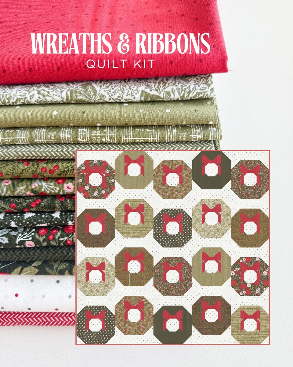Wreaths and Ribbons Berry and Pine Quilt Kit - Sterling Quilt Co - pat ...