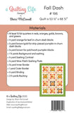 Fall Dash Pattern G QLD 196 by Sherri McConnell from  A Quilting Life- 53 X 68"