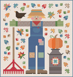 Quilted Scarecrow Quilt Kit Featuring Autumn Fabrics by Lori Holt- 80.5" x 85.5"