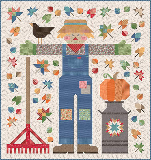 Quilted Scarecrow Quilt Kit Featuring Autumn Fabrics by Lori Holt- 80.5