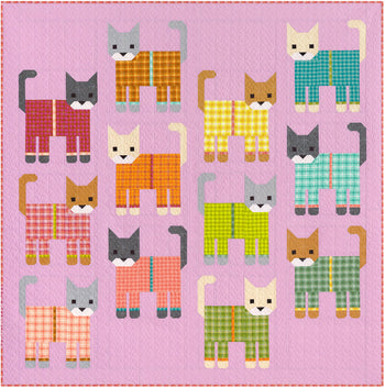 Cats in Pajamas Quilt Kit by Elizabeth Hartman-  Robert Kaufman- 72