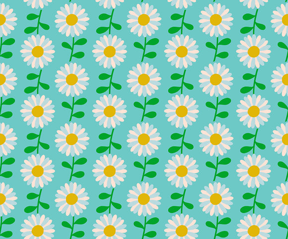 Flowerland Field of Flowers Turquoise RS0074 14 by Ruby Star Society - Moda -