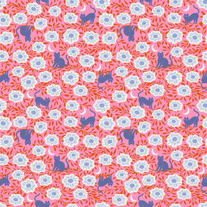 Backyard Hiding Cat  Flamingo RS2088 12 by Sarah Watts for Ruby Star Society- Moda- 1/2 yard