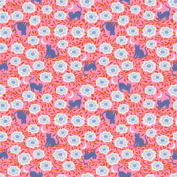 Backyard Hiding Cat  Flamingo RS2088 12 by Sarah Watts for Ruby Star Society- Moda- 1/2 yard