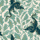 PREORDER Fireglow Dragon Lair Metallic Watercress RS2132 13M by Sarah Watts for Ruby Star Society-Moda- 1/2 Yard