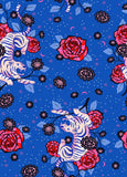 PREORDER Ink Shop Tiger Rose Blue Ribbon Rs2143 12 by Sarah Watts for Ruby Star Society-Moda- 1/2 Yard