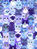 PREORDER Oops All Cats - Hundreds of Cats- Blue RS2146 13 by Sarah Watts for Ruby Star Society-Moda - 1/2 Yard