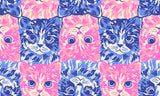 PREORDER Oops All Cats - Cat Checkers- Lindley Blue RS2148 14 by Sarah Watts for Ruby Star Society-Moda - 1/2 Yard