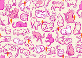 PREORDER Oops All Cats - Schmitties- Berry RS2149 13 by Sarah Watts for Ruby Star Society-Moda - 1/2 Yard