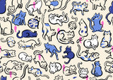 PREORDER Oops All Cats - Schmitties- Lindley Blue RS2149 14 by Sarah Watts for Ruby Star Society-Moda - 1/2 Yard