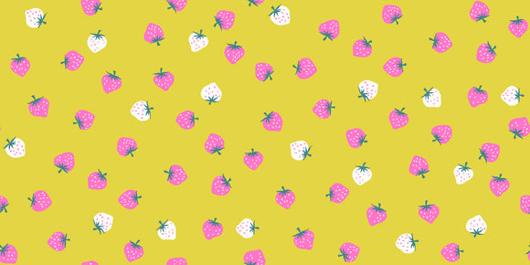 Picture Book Strawberry Toss Citron RS3071 13 by Ruby Star Society - Moda - HALF YARD