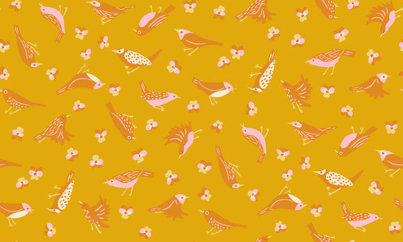 Bird Is The Word Migration Goldenrod RS3076 14 by Ruby Star Society - Moda - Half Yard