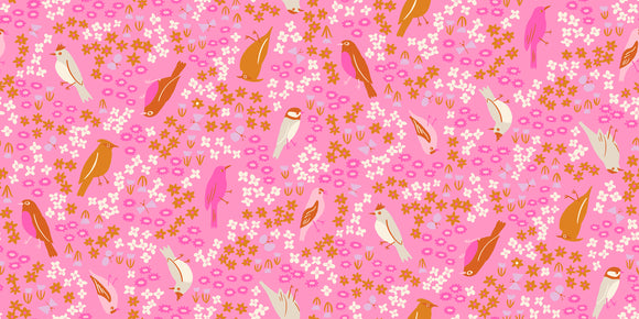 Bird Is The Word Spark Flamingo RS3077 12 by Ruby Star Society - Moda - Half Yard