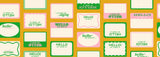 PREORDER Sticker Book -Hello My Name Is- Goldenrod RS3120 12 by Kimberly Kight- Ruby Star-Moda - 1/2 Yard
