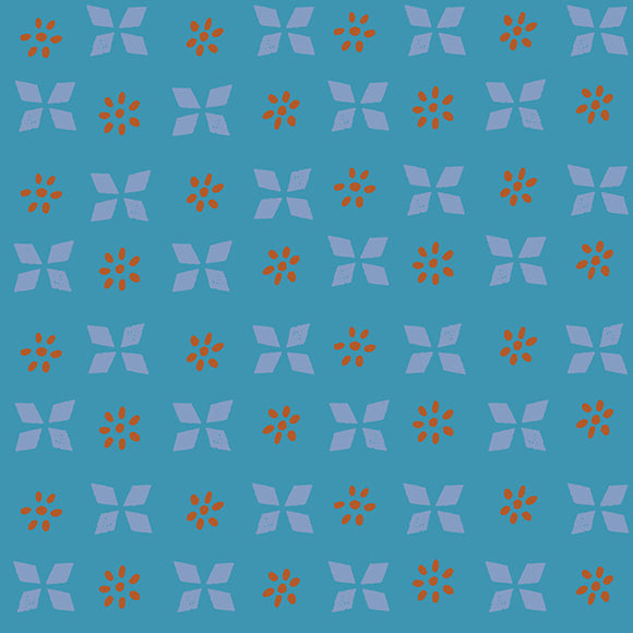 Sugar Maple Block Print Vintage Blue RS4092 17 By Alexie Abegg for Moda- 1/2 yard