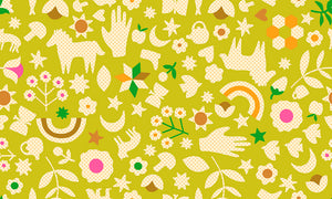 PREORDER Catnap Little Luck Pistachio RS4131 11 by Alexia Abegg for Ruby Star Society-Moda- 1/2 Yard
