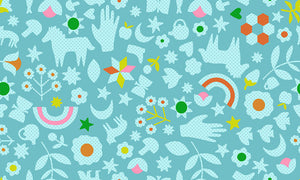 PREORDER Catnap Little Luck Turquoise RS4131 15 by Alexia Abegg for Ruby Star Society-Moda- 1/2 Yard