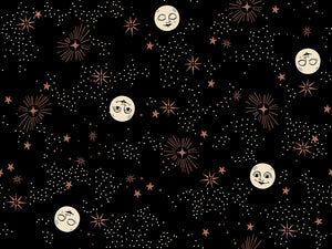 Good Spirits Wise Moons Black RS5136 15 Ruby Star- Moda- 1/2 yard