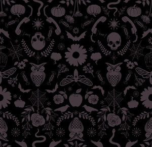 Good Spirits Creepy Damask Black RS5138 16 Ruby Star- Moda- 1/2 yard