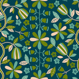PREORDER Corsage Front Parlor Dark Teal RS6057 14 by Jen Hewett for Ruby Star Society- Moda- 1/2 Yard