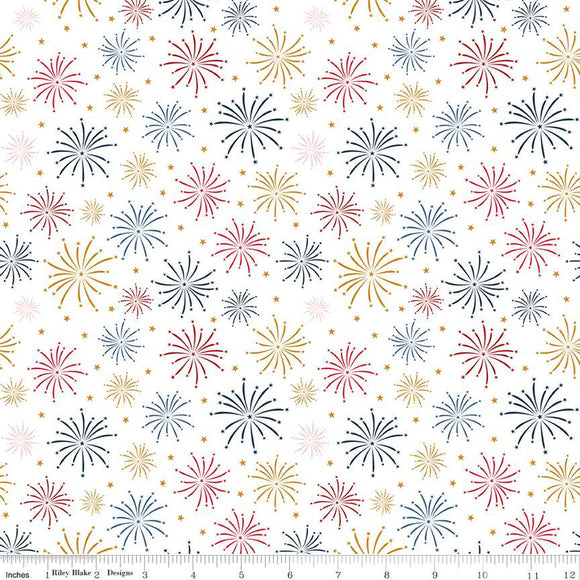 Sweet Freedom Fireworks Cloud Sparkle SC14412-CLOUD by Beverly McCullough for Riley Blake Designs -1/2 yard
