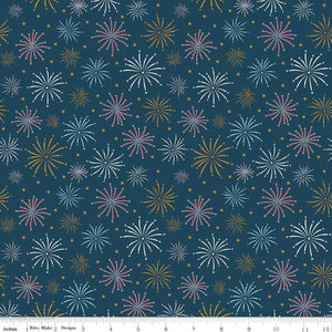 Sweet Freedom Fireworks Oxford Sparkle SC14412-OXFORD by Beverly McCullough for Riley Blake Designs -1/2 yard