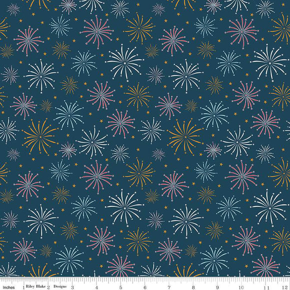 Sweet Freedom Fireworks Oxford Sparkle SC14412-OXFORD by Beverly McCullough for Riley Blake Designs -1/2 yard