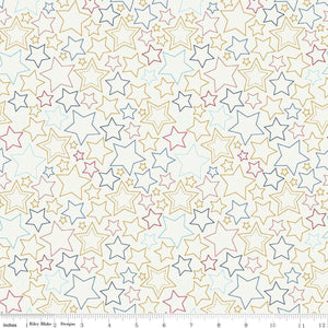 Sweet Freedom Stars Multi Sparkle SC14414-MULTI by Beverly McCullough for Riley Blake Designs -1/2 yard