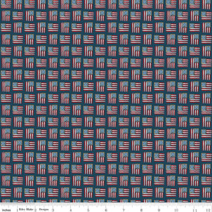 Sweet Freedom Flags Oxford Sparkle C14416-OXFORD by Beverly McCullough for Riley Blake Designs -1/2 yard