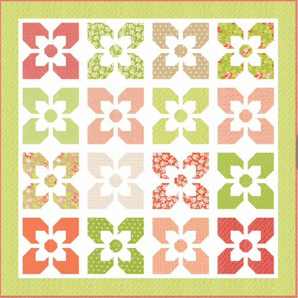 PREORDER Plumeria Quilt Kit using Jelly and Jam by Fig Tree- Moda- 56
