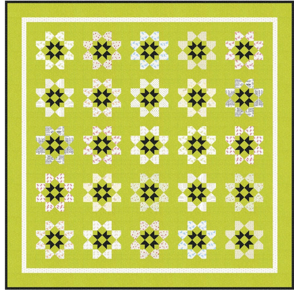 Asters- Small Version Quilt Kit featuring Linen Cupboard  by  Fig Tree- Moda- 60 x  60