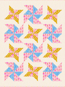 Lovely Pinwheels Quilt Kit by Seams Sew Me using Sugar Cone Ruby Star Society - 66" x 78"