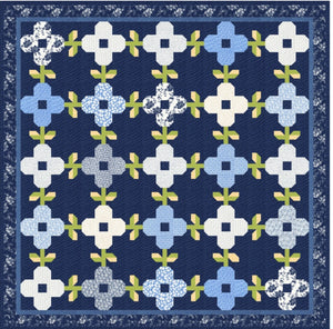 Trellis Quilt Kit using Denim and Daisies  by Fig Tree and Co- Moda-74" X 74"