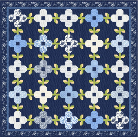 PREORDER Trellis Quilt Kit using Denim and Daisies  by Fig Tree and Co- Moda-74