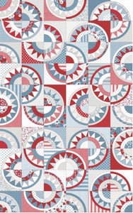 Old Glory NY Beauty  Patchwork Cheater Quilt 5208 11 by Lella Boutique- 34" x 60"