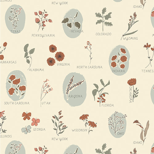 Roadside Wildflowers Three TRB3005 from Roots of Nature by Bonnie Christine for  Art Gallery Fabrics