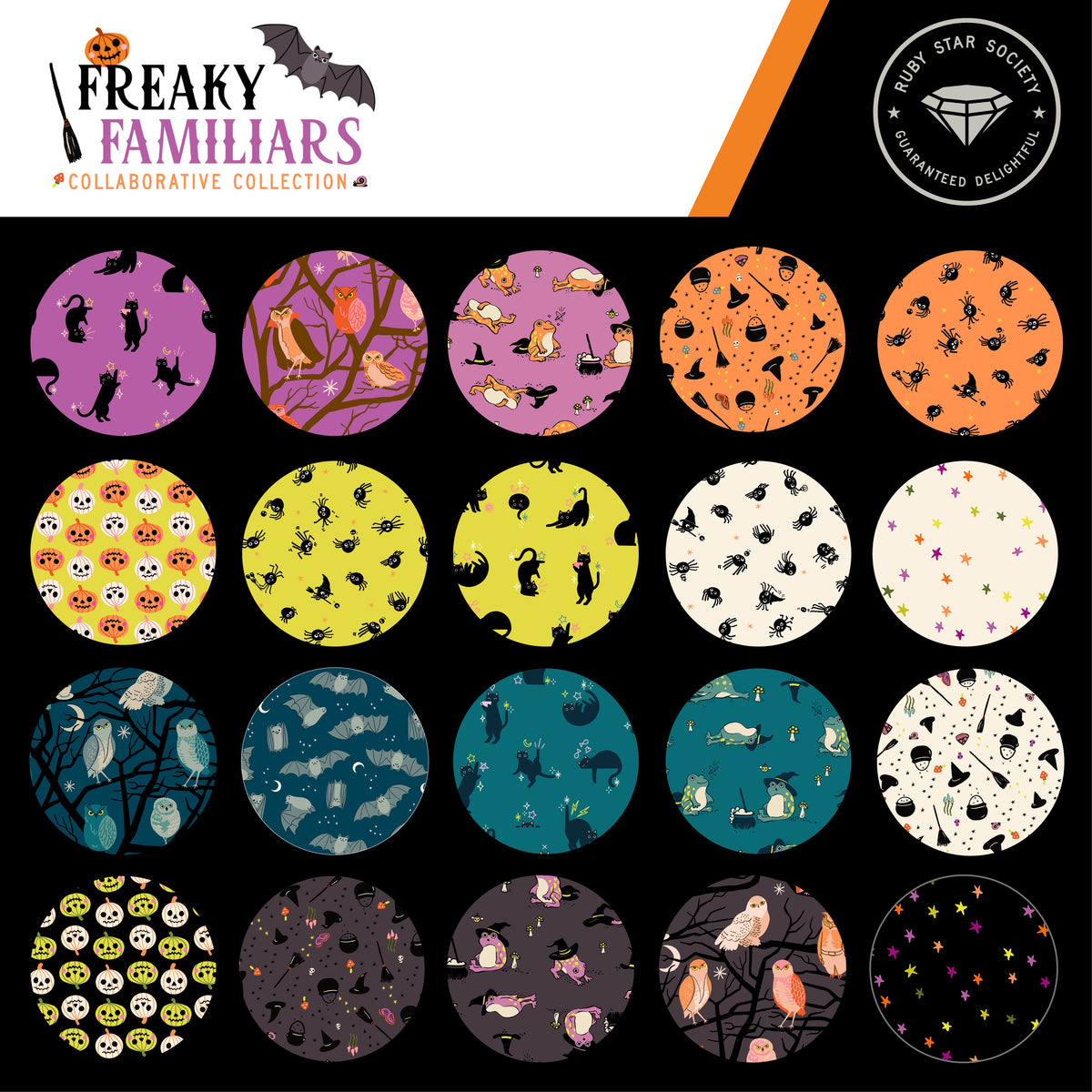 Familiars Ruse PREORDER Freaky Familiars Fat Quarter Bundle RS5190FQ by Ruby Star Soc ...