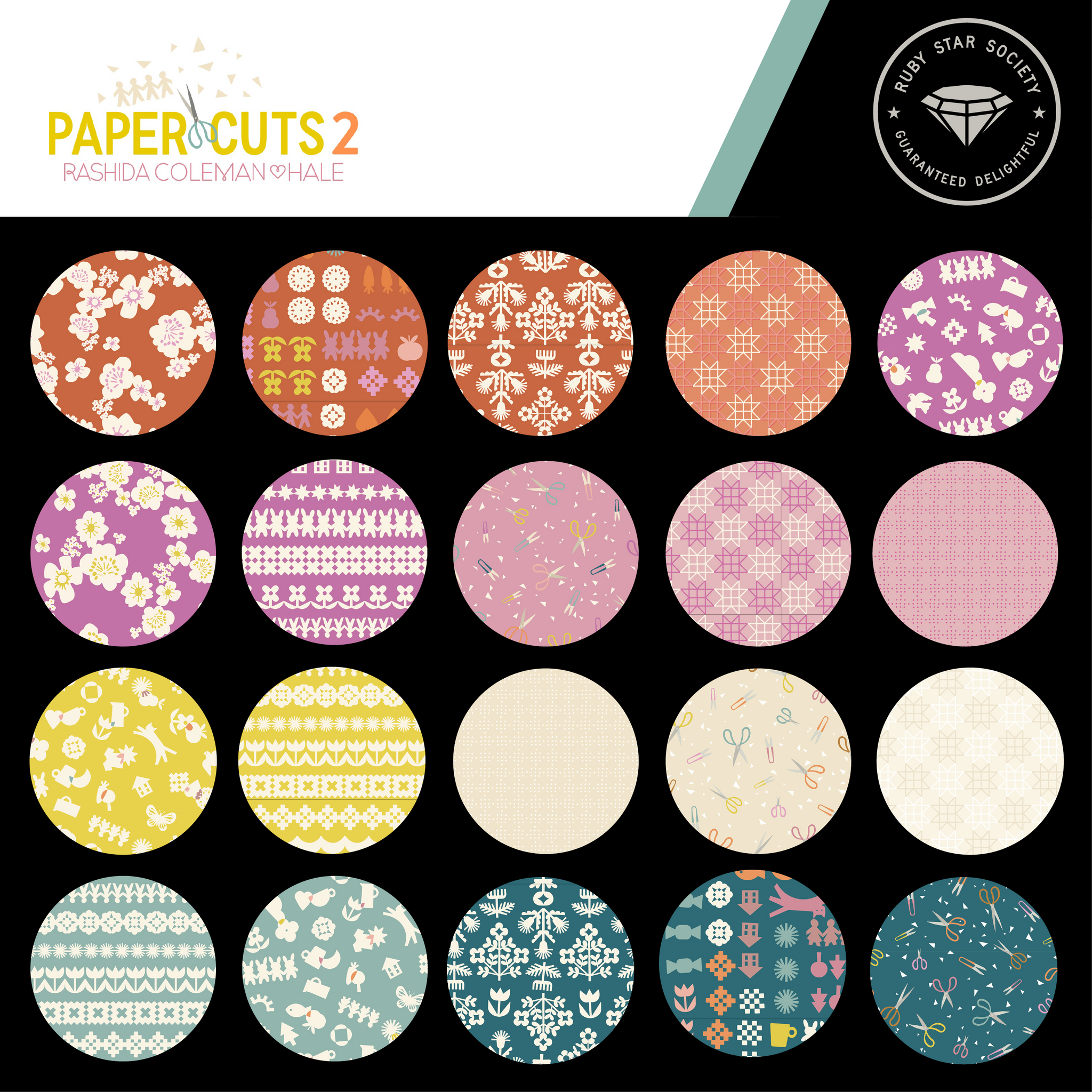 Paper Cuts Fat Quarter Bundle RS1107FQ- Ruby Star Society- Moda- 25 Pr ...
