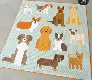 Dog Park Quilt Kit by Elizabeth Hartman-  Robert Kaufman- 68" X 72"