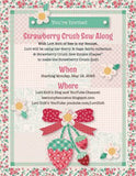 Strawberry Crush Sew Along Quilt Kit  using Berry and Sage fabric by Lori Holt of Bee in My Bonnet -Riley Blake Designs- 66" X 73"