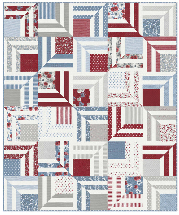 Fracture Quilt Kit featuring Old Glory by Lella Boutique-60x72