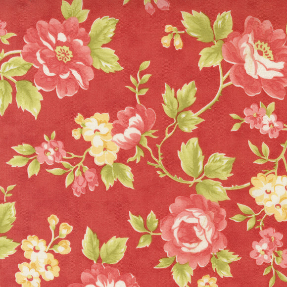 Stitched Cottage Rose Persimmon 20430 14 by Fig Tree- 1 Yard