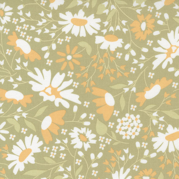 Buttercup & Slate Blooms Clover 29151 14  by Corey Yoder- Moda- 1 Yard